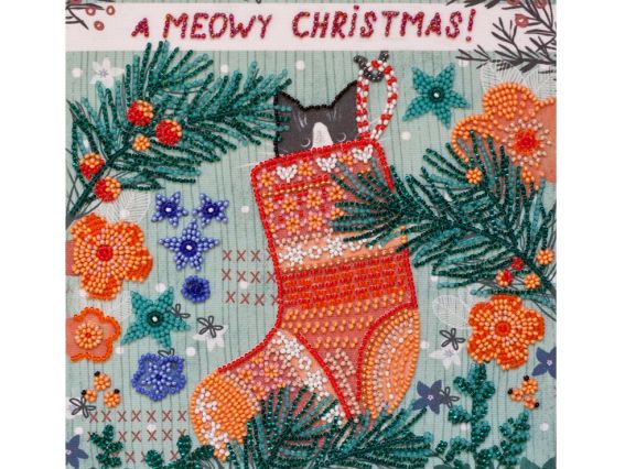 Вишивка бісером міді AMB-074 Мяу (кіт у шкарпетці) Абрис Арт Вишивка бісером міді AMB-074 Мяу (кіт у шкарпетці) Абрис Арт