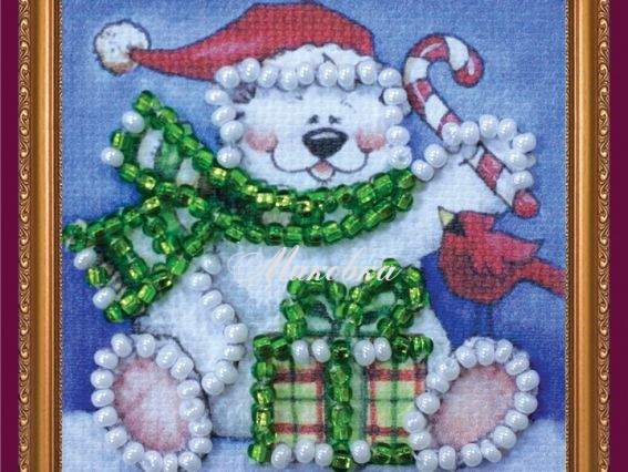 Вишивка міні-магніт бісером Веселий ведмедик, АММ-024, Абріс Арт Вишивка міні-магніт бісером Веселий ведмедик, АММ-024, Абріс Арт