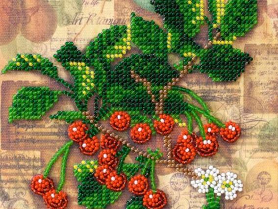 Вышивка бісером АМ-194, Веточка вишни , Абрис Арт