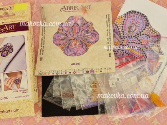 Набір для вишивання AD-007, Набір-прикраса Ірис, Абріс Арт