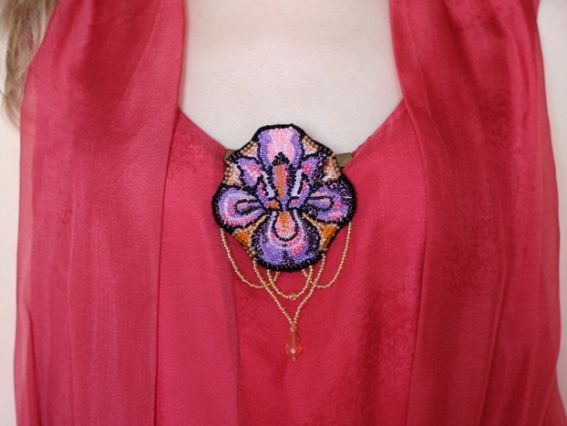 Набір для вишивання AD-007, Набір-прикраса Ірис, Абріс Арт