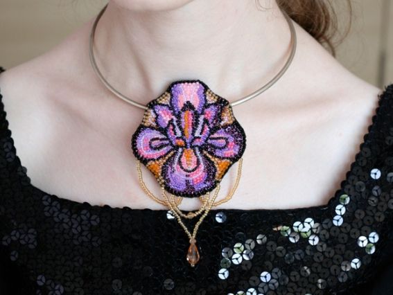 Набір для вишивання AD-007, Набір-прикраса Ірис, Абріс Арт