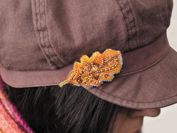 Набор для вишивання Прикраса брошка AD-017 Дубовий листочок, Абріс Арт