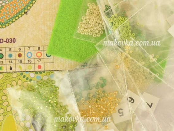 Набор для вишивання Прикраса брошка AD-030 Зелене яблуко, Абріс Арт