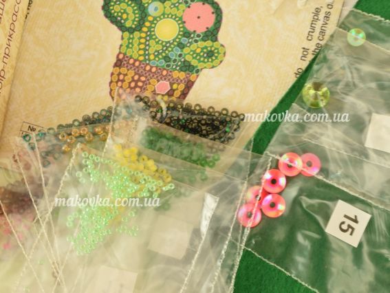 Набор для вишивання Прикраса брошка AD-032 Кактус, Абріс Арт