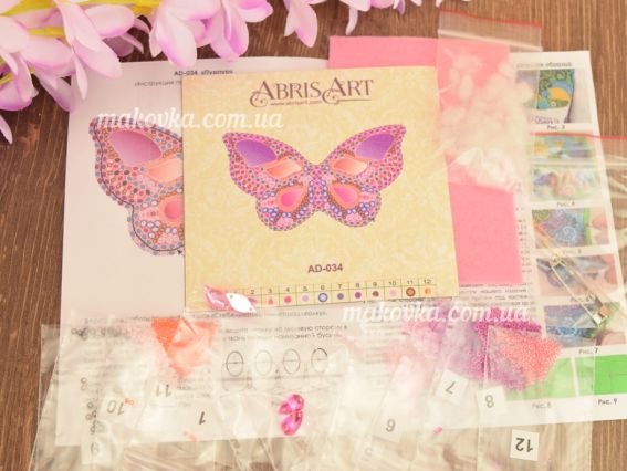 Набор для вишивання Прикраса брошка AD-034 Пурпур, Абріс Арт