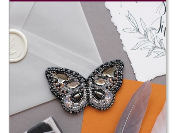 Набір для вишивання Прикраса брошка AD-036 Графіт, Абріс Арт