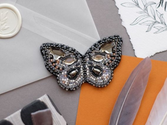 Набір для вишивання Прикраса брошка AD-036 Графіт, Абріс Арт