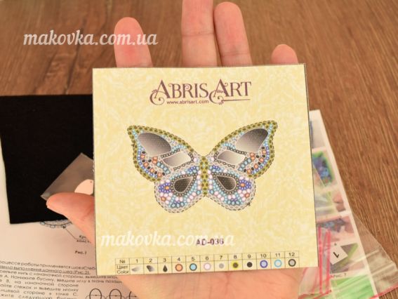 Набір для вишивання Прикраса брошка AD-036 Графіт, Абріс Арт