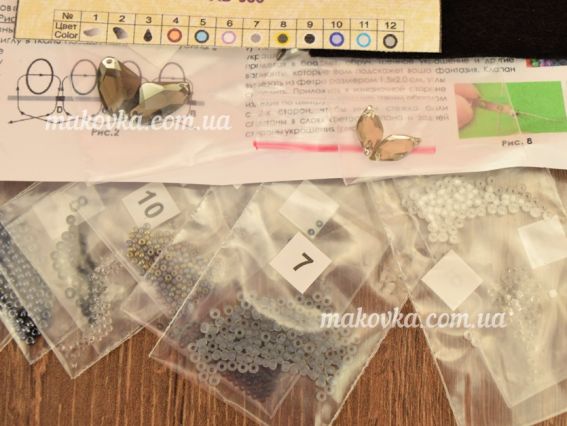 Набір для вишивання Прикраса брошка AD-036 Графіт, Абріс Арт