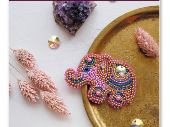 Набір для вишивання Прикраса брошь AD-038 Рожеве слоненя, Абріс Арт