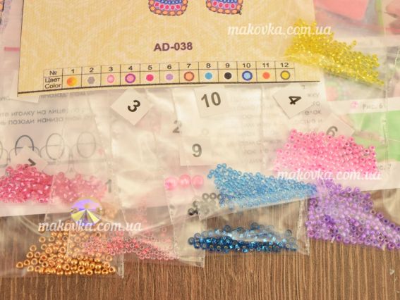 Набір для вишивання Прикраса брошь AD-038 Рожеве слоненя, Абріс Арт