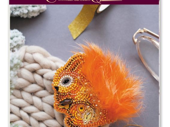 Набор для вишивання Прикраса брошка AD-042 Пухнаста, Абріс Арт