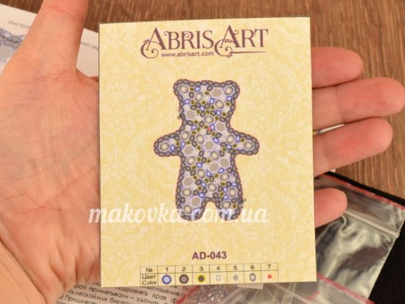 Набір для вишивання Прикраса брошка AD-043 Ведмедик, Абріс Арт