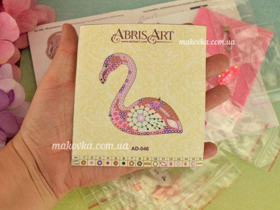 Набір для вишивання Прикраса брошь AD-046 Фламінго, Абріс Арт