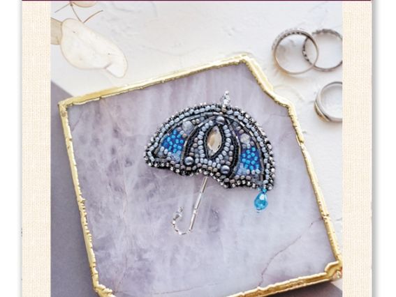 Набір для вишивання Прикраса брошка AD-049 Літній дощ, Абріс Арт