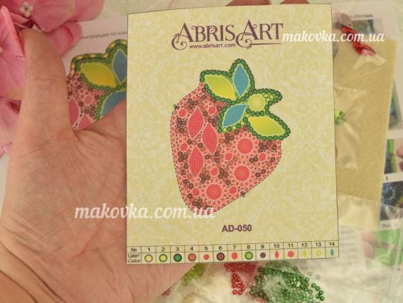 Набір для вишивання Прикраса брошка AD-050 Полуничка, Абріс Арт