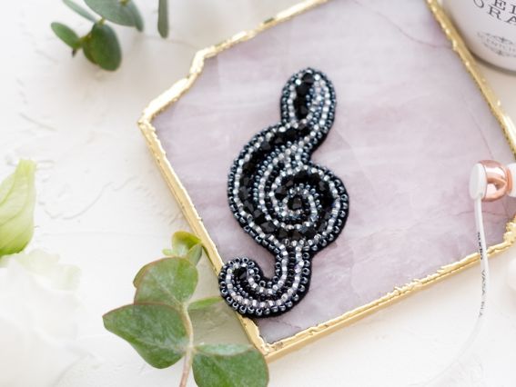 Набір для вишивання Прикраса брошка AD-051 Скрипковий ключ , Абріс Арт