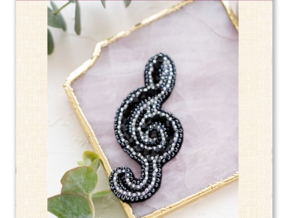 Набір для вишивання Прикраса брошка AD-051 Скрипковий ключ , Абріс Арт