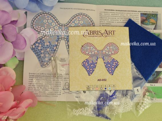 Набір для вишивання Прикраса брошка AD-052 Бантик , Абріс Арт