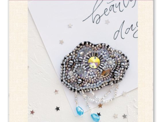 Набір для вишивання Прикраса брошь AD-054 Срібні нитки, Абріс Арт