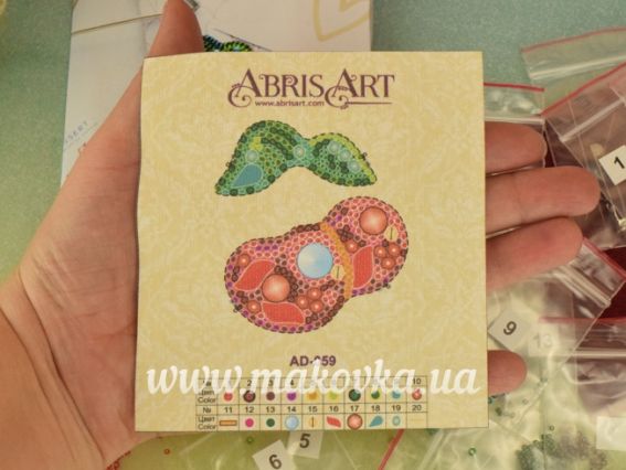 Набір для вишивання Прикраса брошь AD-059 Вишеньки, Абріс Арт