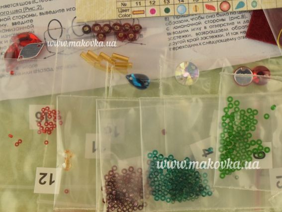 Набір для вишивання Прикраса брошь AD-059 Вишеньки, Абріс Арт