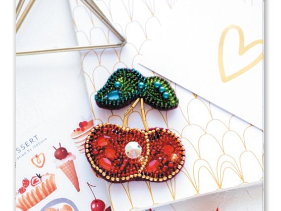 Набір для вишивання Прикраса брошь AD-059 Вишеньки, Абріс Арт