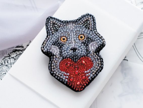 Набір для вишивання Прикраса брошь AD-060 Крихітка-єнот , Абріс Арт