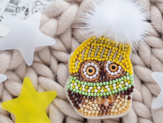 Набір для вишивання Прикраса брошка AD-061 Совеня Кузя, Абріс Арт