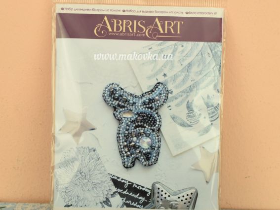 Набор для вышивания бисером, украшение брошь AD-062 Серебряные щечки (олень), Абріс Арт