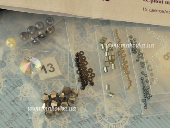 Набор для вышивания бисером, украшение брошь AD-062 Серебряные щечки (олень), Абріс Арт