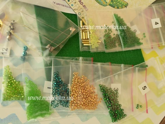 Набір для вишивання Прикраса брошка AD-063 Листочок монстери, Абріс Арт