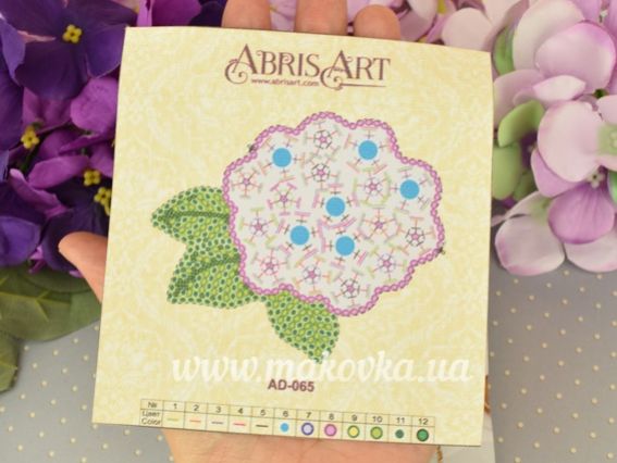 Набір для вишивання Прикраса брошка AD-065 Прекрасна гортензія, Абріс Арт