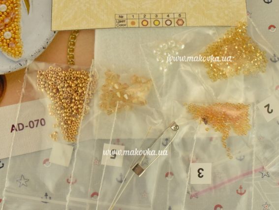 Набір для вишивання Прикраса брошь AD-070 Мушля, Абріс Арт