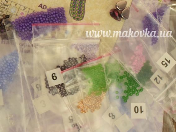 Набір для вишивання Прикраса брошь AD-074 Лаванда, Абріс Арт