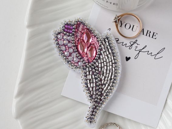 Набор для вышивания Украшение брошка AD-100 Тюльпан, Абрис Арт