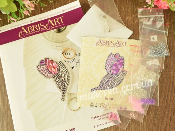 Набор для вышивания Украшение брошка AD-100 Тюльпан, Абрис Арт