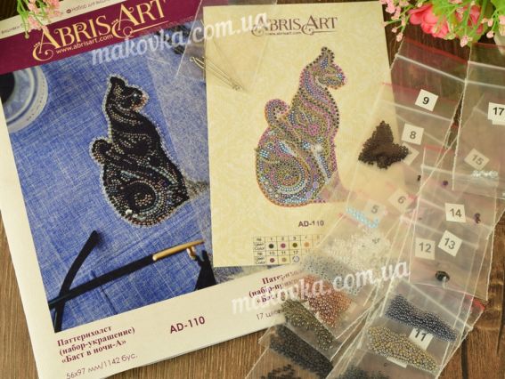 Украшение одежды Патерихолст, AD-110 Баст в ночи-А Абрис Арт Набор для вышивания бисером 