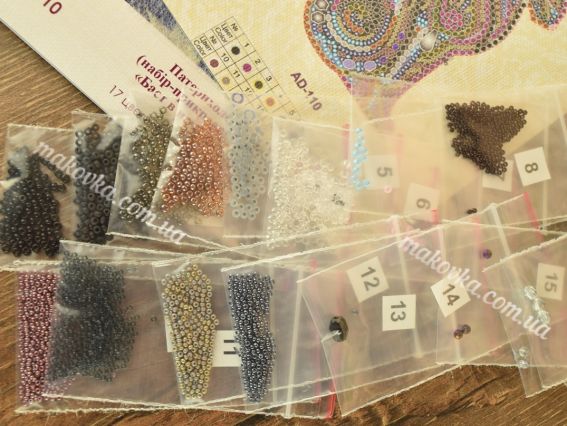 Украшение одежды Патерихолст, AD-110 Баст в ночи-А Абрис Арт Набор для вышивания бисером 