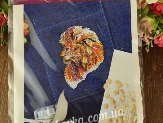 Прикраса для одягу Патерихолст, AD-113 Вогнегривий лев-А Абріс Арт Набір для вишивання 