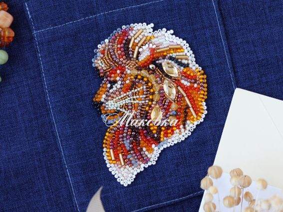 Набор для вышивания бисером Патерихолст, Огнегривый лев-А AD-113, Абрис Арт