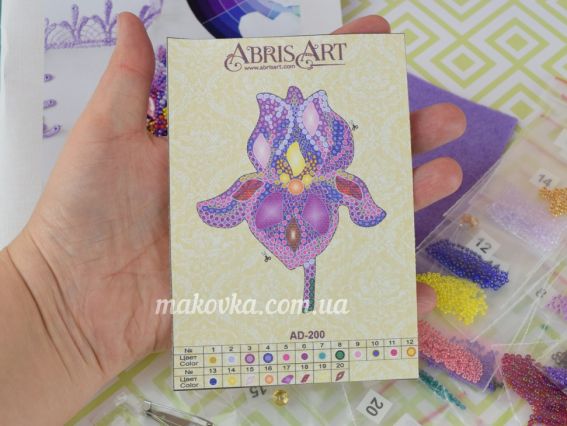 AD-200 Аметистовый ирис, Абрис Арт Набор для вышивания броши