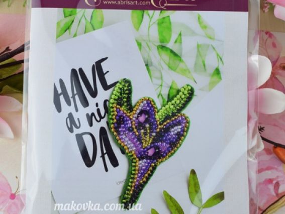 AD-203 Крокус Набір для вишивання Прикраса брошка Абріс Арт