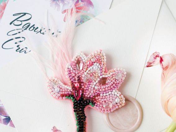 AD-204 Нежная магнолия, Абрис Арт Набор для вышивания броши