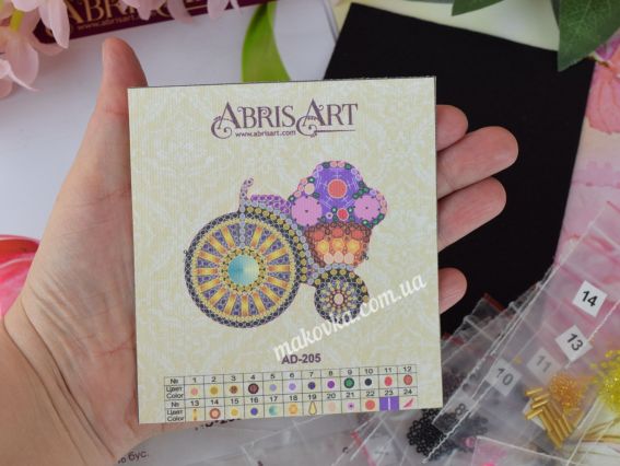 Набор для вышивания украшение брошь AD-205 Велосипедик, Абрис Арт 