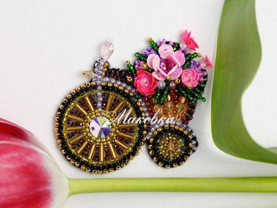 Брошь AD-205 Велосипедик, Абрис Арт Набор для вышивания украшения 