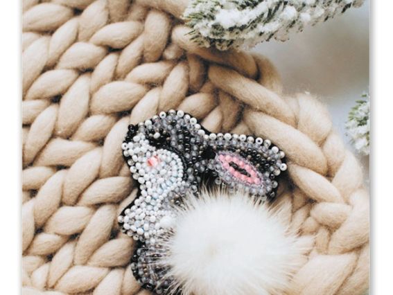 Набор для вишивання Прикраса брошка  AD-026 Зайча Абріс Арт