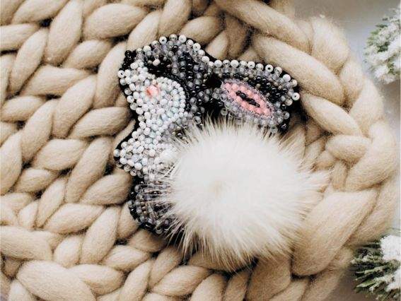 Набор для вишивання Прикраса брошка  AD-026 Зайча Абріс Арт