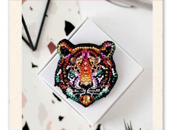 Набір для вишивання Прикраса брошь AD-210 Тигр, Абріс Арт